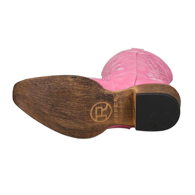 ROPER Womens Riley Embroidered Snip Toe Casual Boots Mid Calf Low Heel 1-2" - Pink - Size 10 M - Image 5